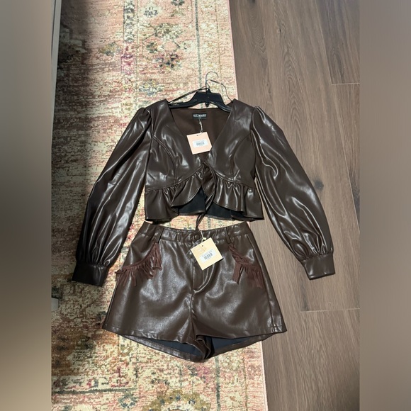 NWT kittenish fringe shorts and top